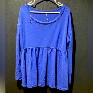 NEW Free People Light Blue Rainbow Thermal Top